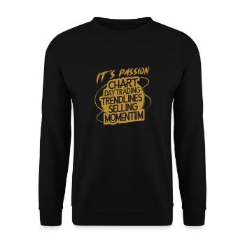 Trading meine Passion cooles Trading Design - Unisex Pullover - Schwarz - Vorne - Alina (178cm) & Michal (187cm)