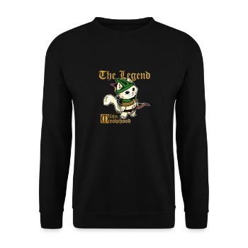 Robin Hood Cat in Tights - Meowhood Archer - Unisex Sweatshirt - black - Front - Alina (178cm) & Michal (187cm)