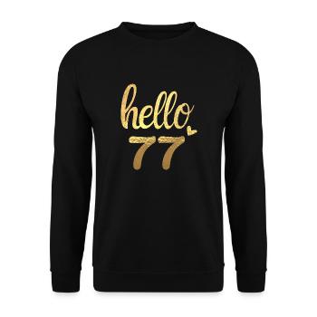 Hello 77 gold - Unisex Sweatshirt - black - Front - Alina (178cm) & Michal (187cm)