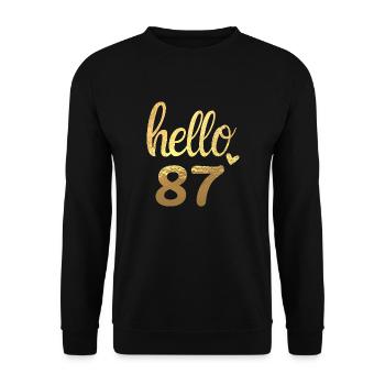 Hello 87 gold - Unisex Sweatshirt - black - Front - Alina (178cm) & Michal (187cm)