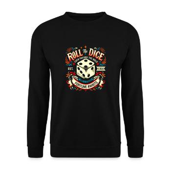 Roll The Dice Design Vintage Old Tattoo Style - Unisex Sweatshirt - black - Front - Alina (178cm) & Michal (187cm)