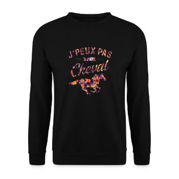 Ich kann kein Pferd haben - Unisex Pullover - Schwarz - Vorne - Alina (178cm) & Michal (187cm)