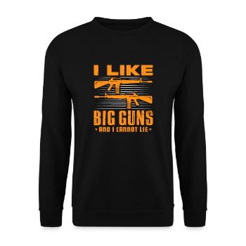 I like big guns and I cannot lie Design - Unisex Pullover - Schwarz - Vorne - Alina (178cm) & Michal (187cm)