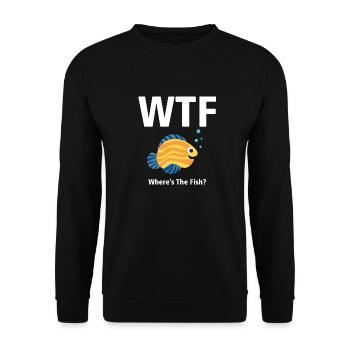 WTF T-shirt - Where's The Fish? YELLOW - Unisex Sweatshirt - black - Front - Alina (178cm) & Michal (187cm)