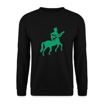 Cool Gitarre Kentaur Zentaur Fabelwesen Mann Pferd - Unisex Pullover - Schwarz - Vorne - Alina (178cm) & Michal (187cm)