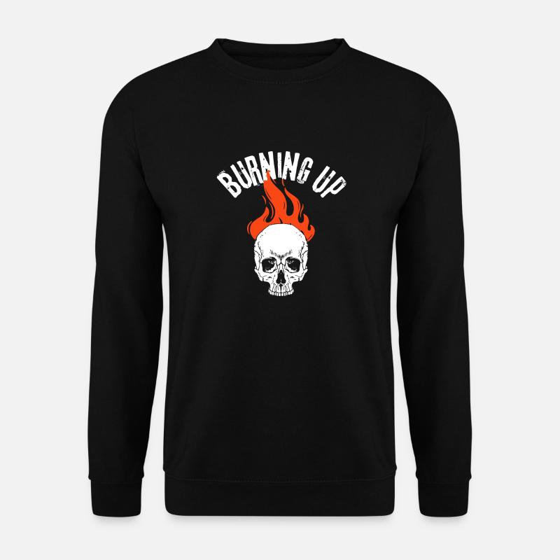 Burning up- cool skull - Unisex Sweatshirt - black