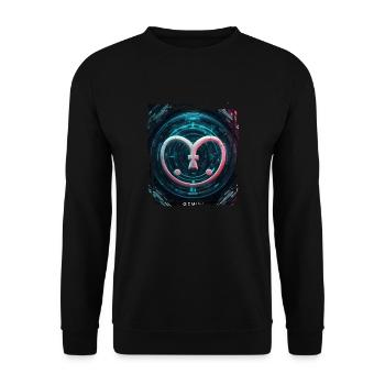 Signe du zodiaque Gémeaux à l’ère cyberpunk Avenir - Sweat-shirt Unisexe - noir - Devant - Alina (178cm) & Michal (187cm)