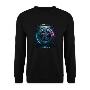 Zodiac sign Libra in cyberpunk era Future - Unisex Sweatshirt - black - Front - Alina (178cm) & Michal (187cm)
