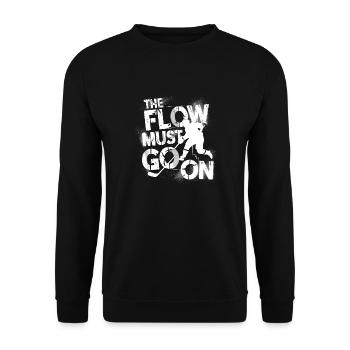 The Flow Must Go On 3 mbaFlow auf dem Eis – Hockey - Unisex Pullover - Schwarz - Vorne - Alina (178cm) & Michal (187cm)