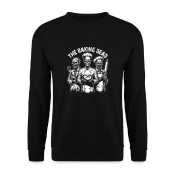 Baking Dead - backende Zombies - Unisex Pullover - Schwarz - Vorne - Alina (178cm) & Michal (187cm)