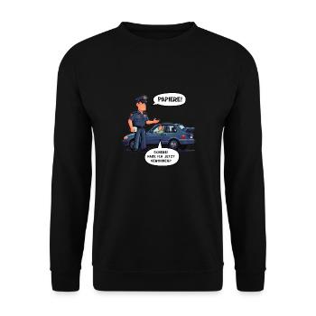 Papiere - Unisex Pullover - Schwarz - Vorne - Alina (178cm) & Michal (187cm)