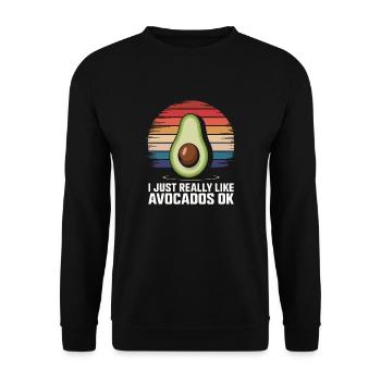Avocado Essen Guacamole Vegan - Unisex Pullover - Schwarz - Vorne - Alina (178cm) & Michal (187cm)