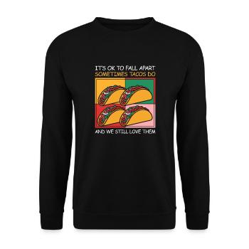 Self-love and a smile - Unisex Sweatshirt - black - Front - Alina (178cm) & Michal (187cm)