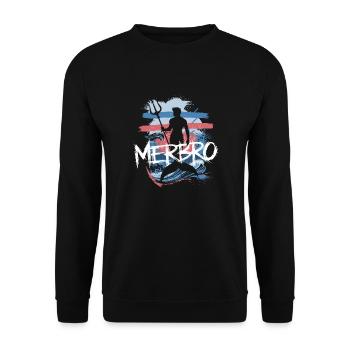 Merbro - Wassermann mit Stil - Unisex Pullover - Schwarz - Vorne - Alina (178cm) & Michal (187cm)
