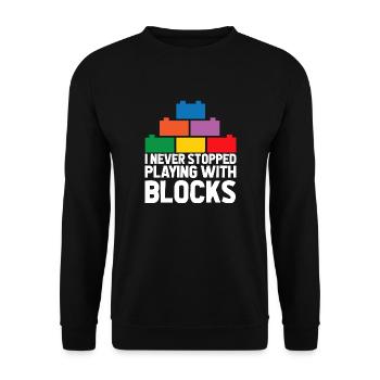 Brick Builder Toys Blocks Clamping Blocks Bricks - Unisex Sweatshirt - black - Front - Alina (178cm) & Michal (187cm)