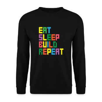 Brick Builder Toys Blocks Clamping Blocks Bricks - Unisex Sweatshirt - black - Front - Alina (178cm) & Michal (187cm)