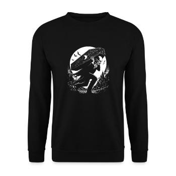 Vampire carrying his coffin. Black and white scary - Unisex Sweatshirt - black - Front - Alina (178cm) & Michal (187cm)