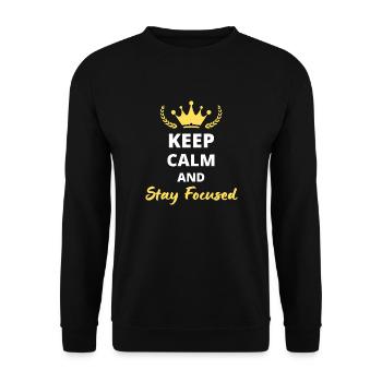 Keep Calm and Stay Focused - Unisex Sweatshirt - black - Front - Alina (178cm) & Michal (187cm)