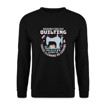 Prévisions du week-end Courtepointe Quilter Couture - Sweat-shirt Unisexe - noir - Devant - Alina (178cm) & Michal (187cm)