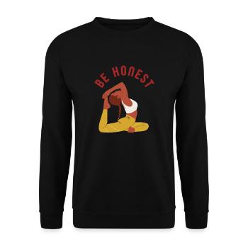 Be Honest – Flowing Grace Yoga-Girl - Unisex Sweatshirt - black - Front - Alina (178cm) & Michal (187cm)
