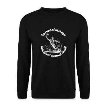 Torwart Mama - weiß - Unisex Pullover - Schwarz - Vorne - Alina (178cm) & Michal (187cm)
