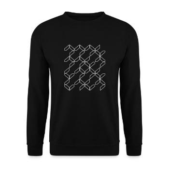 geometric shapes pattern - Unisex Sweatshirt - black - Front - Alina (178cm) & Michal (187cm)