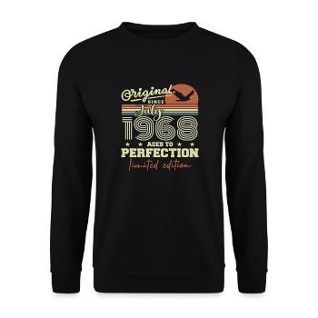 Juli 1968 Retro Geburtstag Geboren im Juli 1968 - Unisex Pullover - Schwarz - Vorne - Alina (178cm) & Michal (187cm)