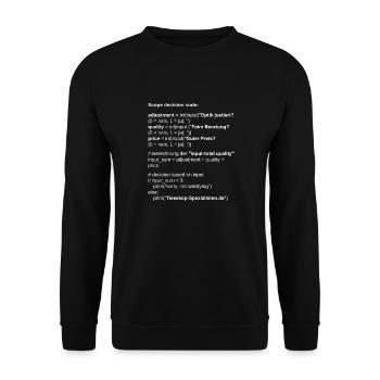 Astronomy Scope Decision Code Telescope - Unisex Sweatshirt - black - Front - Alina (178cm) & Michal (187cm)