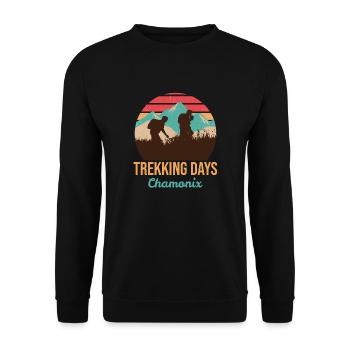Trekkingtage 2 Chamonix - Unisex Pullover - Schwarz - Vorne - Alina (178cm) & Michal (187cm)