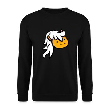 Pferd Süß Pony Fohlen Pferdemädchen Lange Haare - Unisex Pullover - Schwarz - Vorne - Alina (178cm) & Michal (187cm)