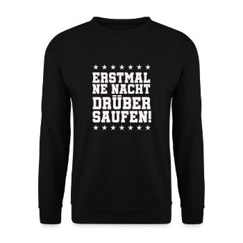 Boire une nuit - Sweat-shirt Unisexe - noir - Devant - Alina (178cm) & Michal (187cm)
