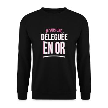 je suis une Déleguée en or cadeau idée humour - Sweat-shirt Unisexe - noir - Devant - Alina (178cm) & Michal (187cm)