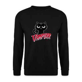 Vampire Halloween Black Cat Vampire Costume - Unisex Sweatshirt - black - Front - Alina (178cm) & Michal (187cm)