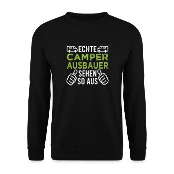 Camper - Van - Ausbauer - Unisex Pullover - Schwarz - Vorne - Alina (178cm) & Michal (187cm)