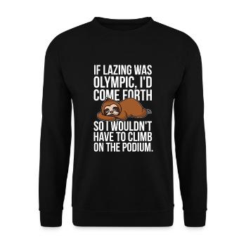 Si la paresse était une discipline - paresseux - Sweat-shirt Unisexe - noir - Devant - Alina (178cm) & Michal (187cm)