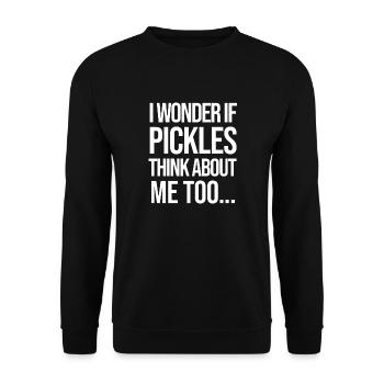I Wonder If PIZZA Thinks About Me Too... - Unisex Sweatshirt - black - Front - Alina (178cm) & Michal (187cm)