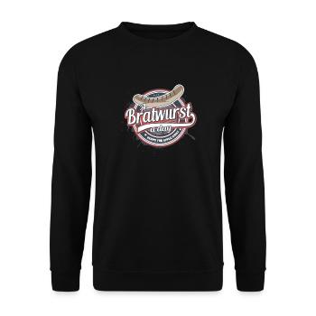 Une Bratwurst par jour éloigne la pomme - Sweat-shirt Unisexe - noir - Devant - Alina (178cm) & Michal (187cm)
