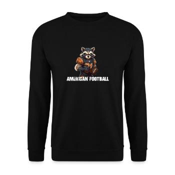 American Football Waschbär - Unisex Pullover - Schwarz - Vorne - Alina (178cm) & Michal (187cm)