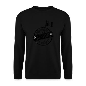 logo je suis breton maintenant drapeau - Sweat-shirt Unisexe - noir - Devant - Alina (178cm) & Michal (187cm)