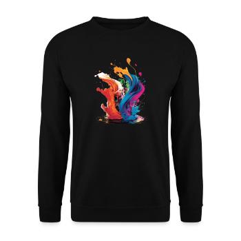 A Splash Of Colors - Unisex Sweatshirt - black - Front - Alina (178cm) & Michal (187cm)