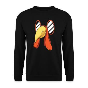 Turkey Face - Unisex Pullover - Schwarz - Vorne - Alina (178cm) & Michal (187cm)