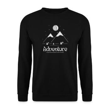 Mountain range, Minimalist style - Unisex Pullover - Schwarz - Vorne - Alina (178cm) & Michal (187cm)