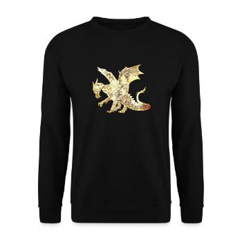 Drache - Unisex Pullover - Schwarz - Vorne - Alina (178cm) & Michal (187cm)