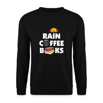 Rain Coffee Books - Unisex Pullover - Schwarz - Vorne - Alina (178cm) & Michal (187cm)