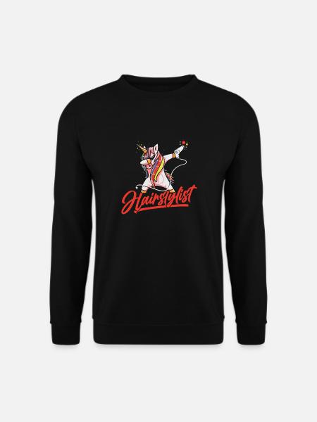 Hairstylist Friseur Geschenk Frisör Einhorn Haare - Unisex Pullover - Schwarz