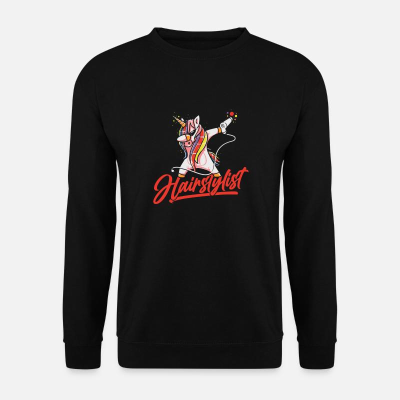 Hairstylist Friseur Geschenk Frisör Einhorn Haare - Unisex Pullover - Schwarz