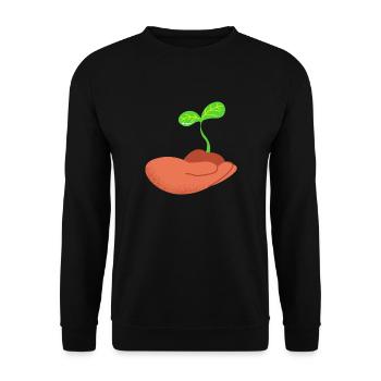 Pflanze - Unisex Pullover - Schwarz - Vorne - Alina (178cm) & Michal (187cm)