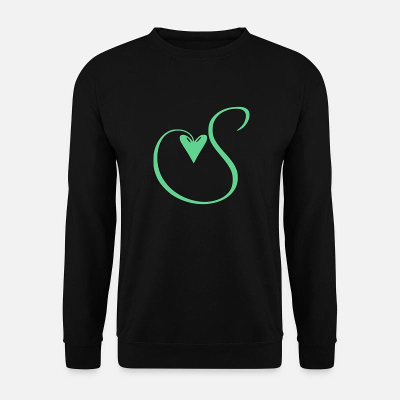 Monogramm S Herz Ranke - Unisex Pullover - Schwarz