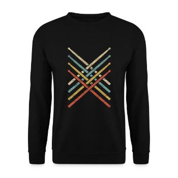 DRUMMER Drummer Retro drum drums - Unisex Sweatshirt - black - Front - Alina (178cm) & Michal (187cm)