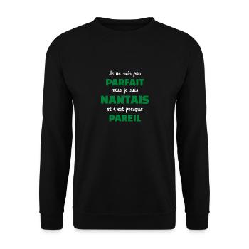 t-shirt nantes foot je suis nantais cadeau noel - Sweat-shirt Unisexe - noir - Devant - Alina (178cm) & Michal (187cm)